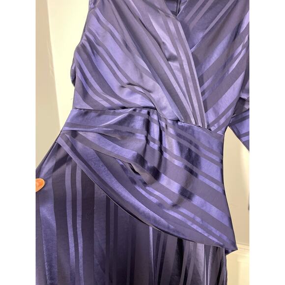 Twice, Size 12, Blue Striped Maxi Dress, British Royal Style, One-of-a-Kind, EUC - Picture 3 of 8